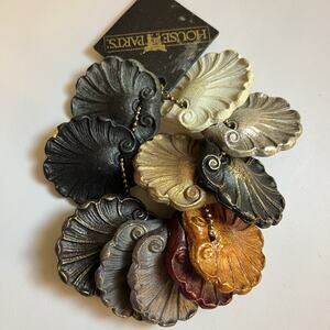 Clam Shell Medallian Round Resin 2" Disc Home Decor Craft 12 Pcs Embellishments